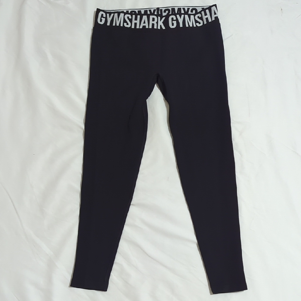 Gymshark Textured Low Rise Leggings, Color Black/White Size M